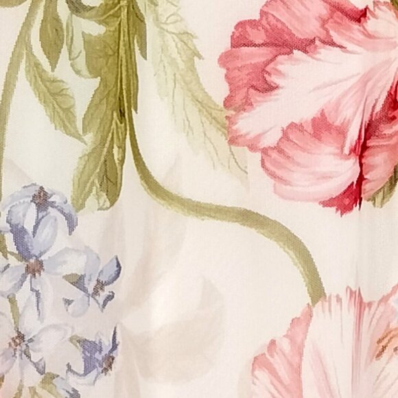 Cocomo Plus Size 1X Ivory Multi Floral Print Pintuck Short Flutter Sleeve Top - Picture 4 of 6